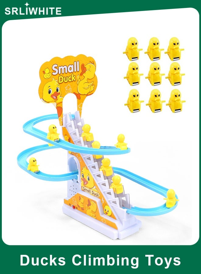 اسرلي وايت مجموعة ألعاب تسلق البط الصغيرة، مسارات تسلق البط الكهربائية، مجموعة ألعاب التزحلق - Image 1